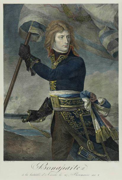 gravure Bonaparte à la bataille d'Arcole