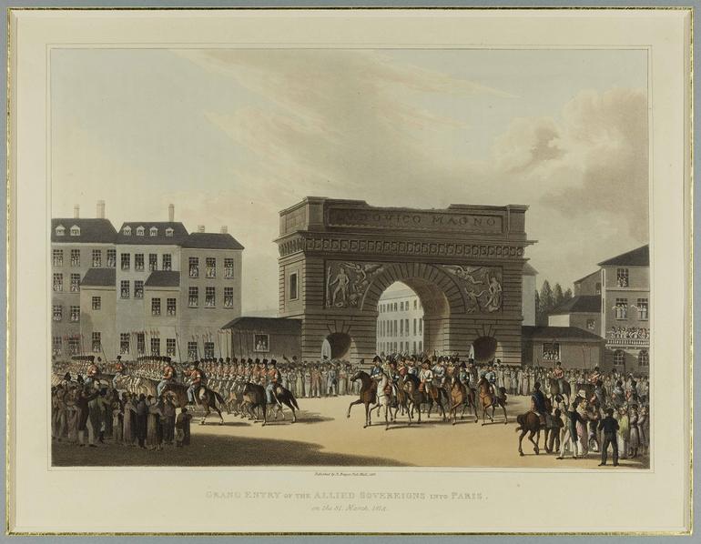 gravure entrée dans Paris des souverains alliés 