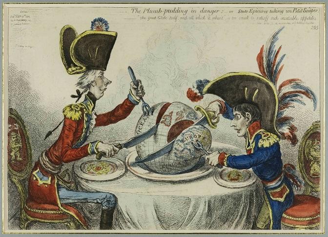 gravure de James Gillray the plumb pudding in danger